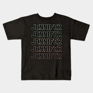 Jennifer Name Pattern Kids T-Shirt